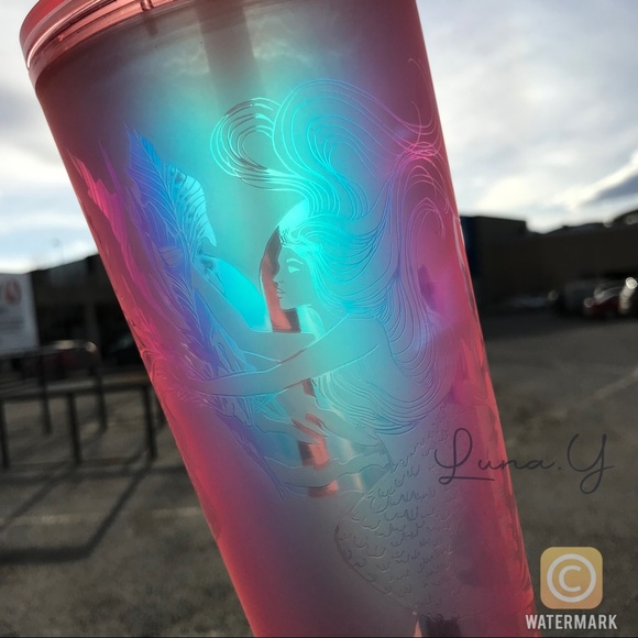 Starbucks Copper Siren Mermaid Pink Soft Touch Tumbler Cup Venti - Picture 9 of 9